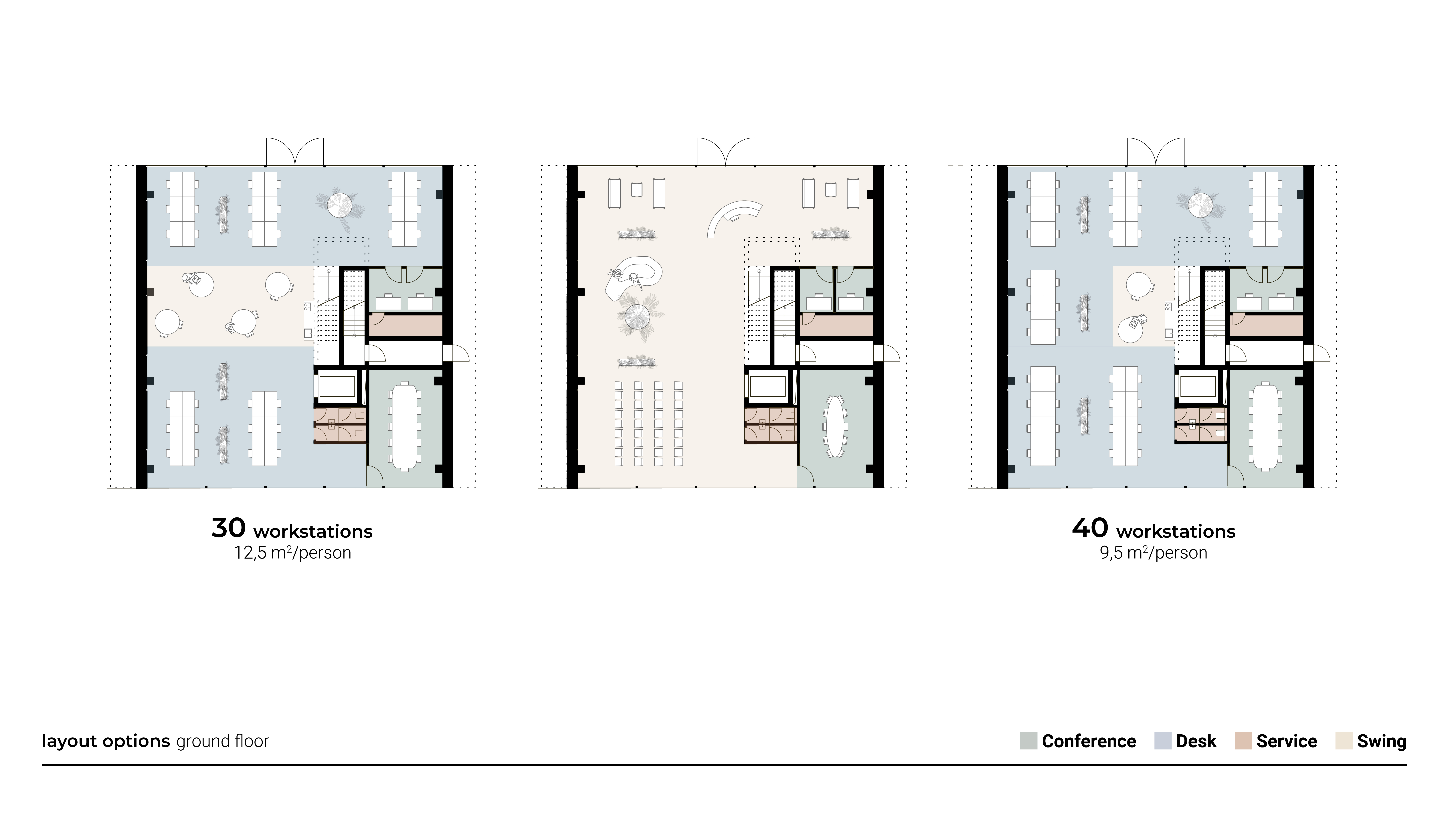 Floor plan of the office space on the ground floor of the Beutel at Postbahnhof